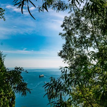 View on the cruise ship from Taormina (Sicily - Italy)