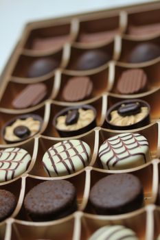 Luxurious Chocolate candies in a gift box