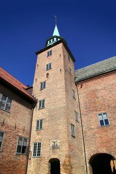 View of Akershus medieval fortress and castle in Oslo, Norway