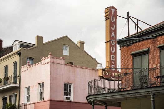 Architecture of the French Quarter in New Orleans, Louisiana.