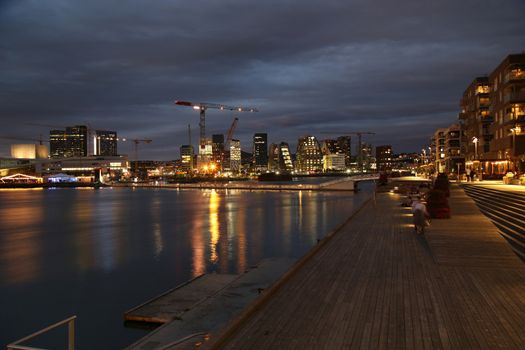 Panoramic View Of Modern buildings in Oslo, Norway 