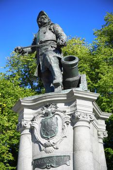 statue of Admiral Peter Tordenskjold in Oslo, Norway 