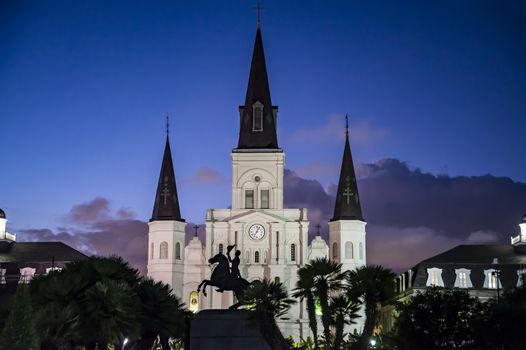 Saint Louis Cathedral in the French Quarter in New Orleans, Louisiana.