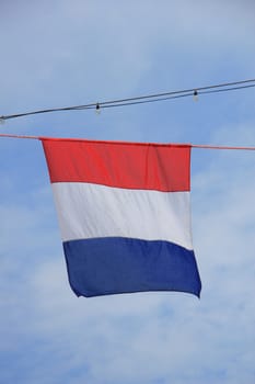 Colorful signal or nautical flag on a cruise ship