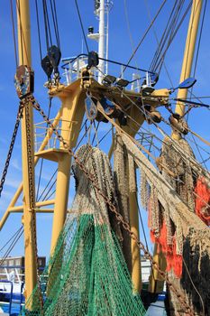 Fishing nets on a mid size trawler