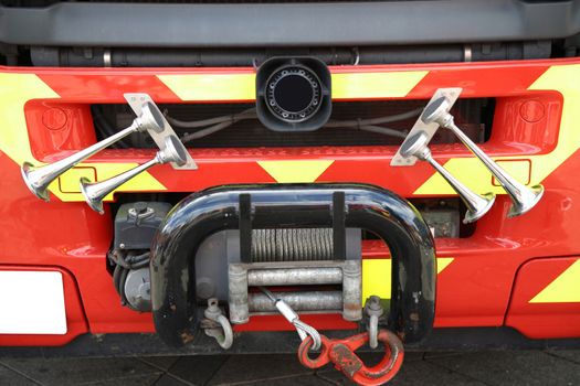 Details of Bugle in close up of - Fire truck (signal horn)