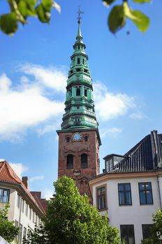 St Kunsthallen Nikolaj church in Hojbro Plads Square, Copenhagen, Denmark