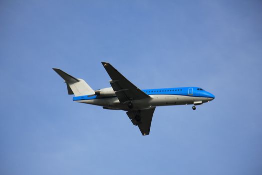 Commercial airplane approaching the runway