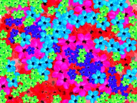 The background image shows bright flowers.