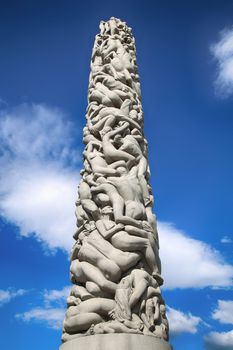 EDITORIAL OSLO, NORWAY - AUGUST 18, 2016: Sculptures at Vigeland Park in the popular Vigeland park ( Frogner Park ), designed by Gustav Vigeland in Oslo, Norway on August 18, 2016. 