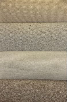 Carpet swatches in an interior decoration shop