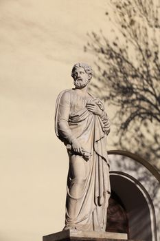 St. Petersburg, Russia February 16, 2015 St. Peter the Apostle statue
