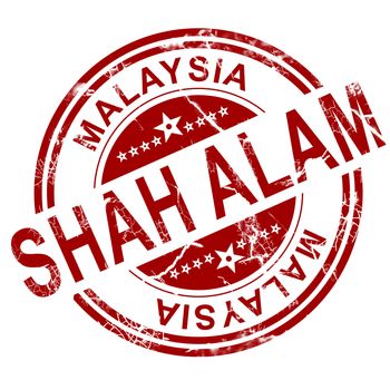 Red Shah Alam stamp with white background, 3D rendering