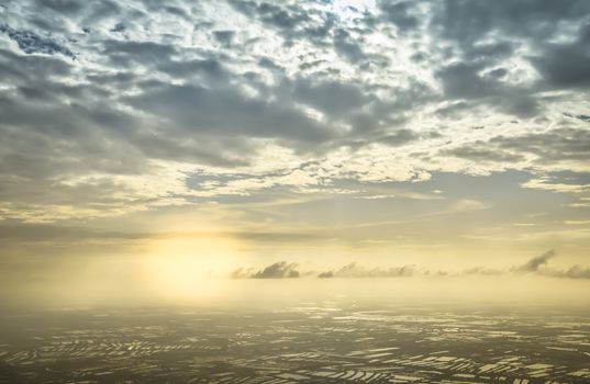 bright sky or blue with many clouds, fresh