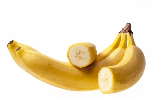 Fruits of banana isolated on white background.