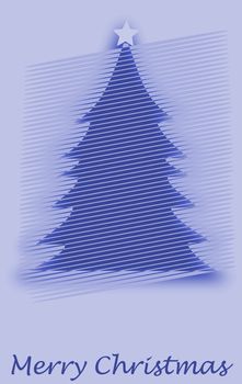 Abstract christmas tree and the words Merry Christmas, christmas card