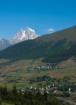 Georgia mountain and villages - tourist destination in summer