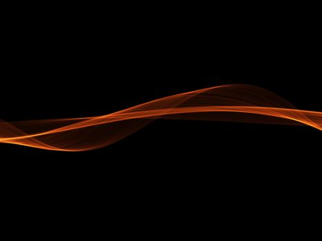 abstract red wavy smoke flame over black background.