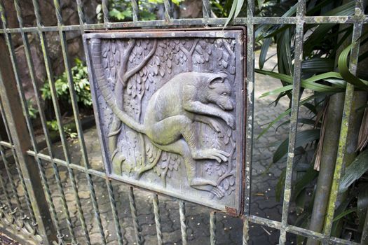 monkey theme iron fence closed for visitor
