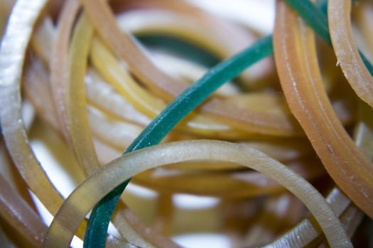 A colorful rubber bands as a background close-up photo