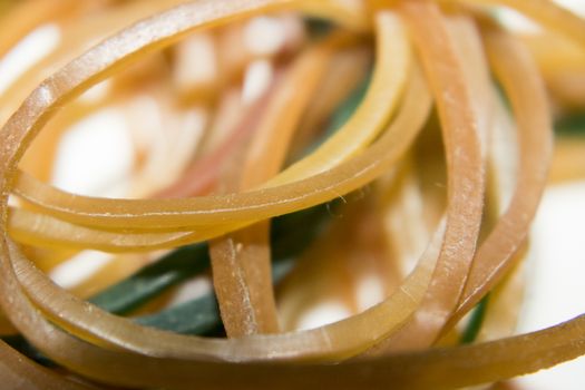 A colorful rubber bands as a background close-up photo