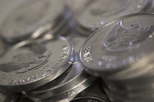 rupiah coins stack macro close up money