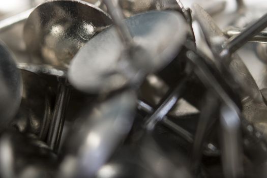 Umbrella Head Roofing Nails Close Up Macro