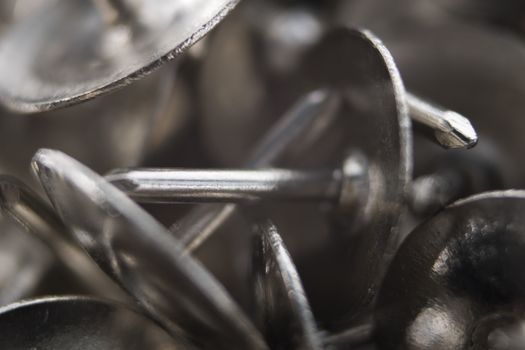 Umbrella Head Roofing Nails Close Up Macro