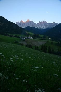Dolomite mountain near Funes in South Tyrol Italy