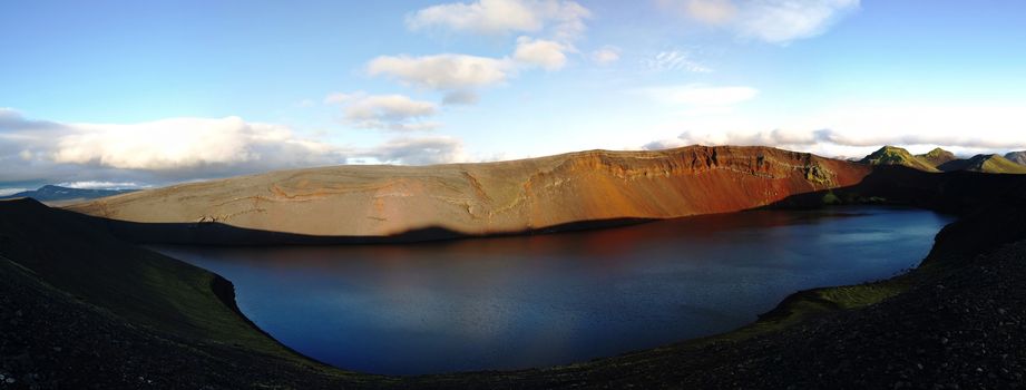 Lljotipollur, crater lake in Landmannalaugar valley, Iceland