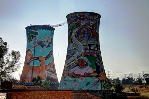 Former powerplant, cooling tower, now is tower for BASE jumping. Situated in johannesburg. South Africa