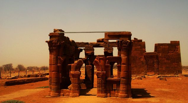 Roman kiosk, Naqa ancient ruines Meroe. Sudan