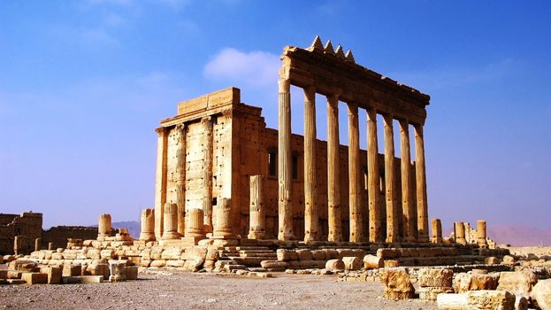 Destroyed temple of Baal in Palmyra, Syria. Eliminated by ISIS now.