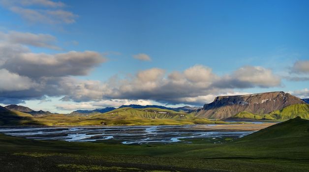 Landmannalaugar Iceland sunset great valley inner part of Iceland