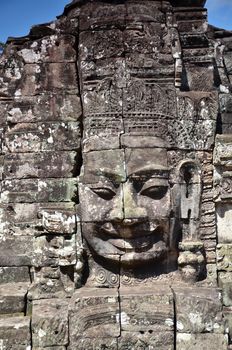 Ancient Bayon Temple At Angkor Wat, Siem Reap, Cambodia