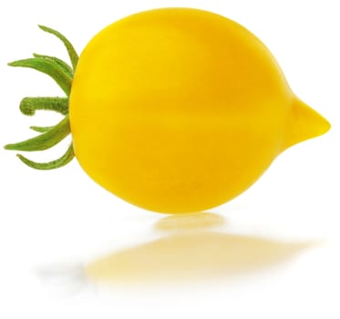 Yellow Tomato isolated on white background.