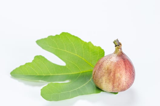 Ripe sweet fig , fresh fruit on white background
