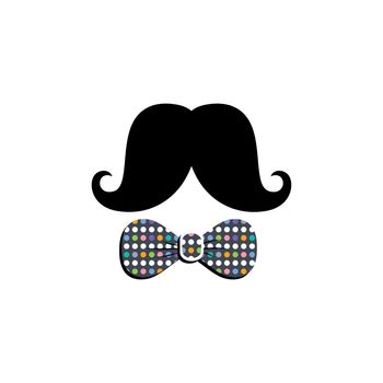 mustache bow tie theme vector art illustration