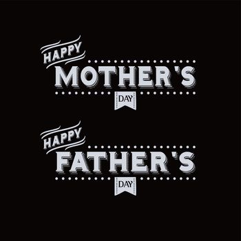 mother father day theme label vector art illustration