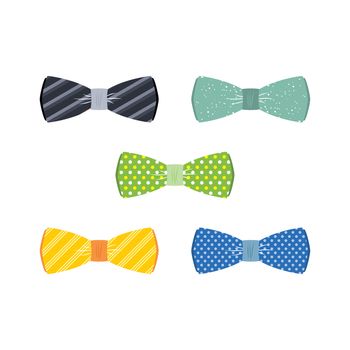 bow tie set theme vector art illustration