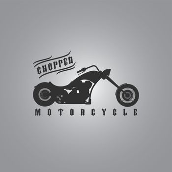 chopper motorcycle biker theme vector art illustration