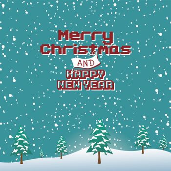 merry christmas celebration theme vector art illustration