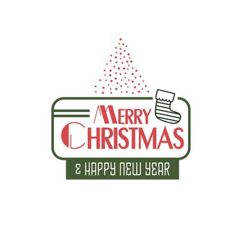 merry christmas label and badge theme vector illustration