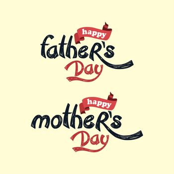 happy mother father day theme vector art illustration