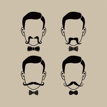 mustache hipster guy illustration theme vector graphic