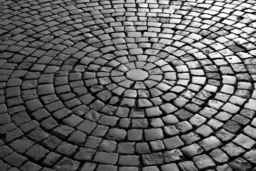 black and white paving - patterned paving tiles