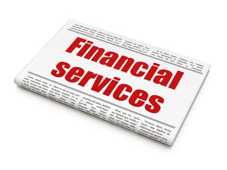 Money concept: newspaper headline Financial Services on White background, 3D rendering