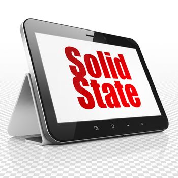 Science concept: Tablet Computer with red text Solid State on display, 3D rendering