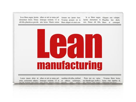 Manufacuring concept: newspaper headline Lean Manufacturing on White background, 3D rendering