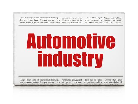 Industry concept: newspaper headline Automotive Industry on White background, 3D rendering